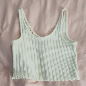 Heart and Hips White  Ribbed Crop Tank